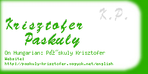 krisztofer paskuly business card